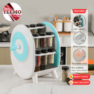 TEEMO Rotating Ferris Wheel Glass Seasoning Spice Rack Jar Kitchen Storage Organizer With 18 Cans - Fulfilled by TEEMO SHOP