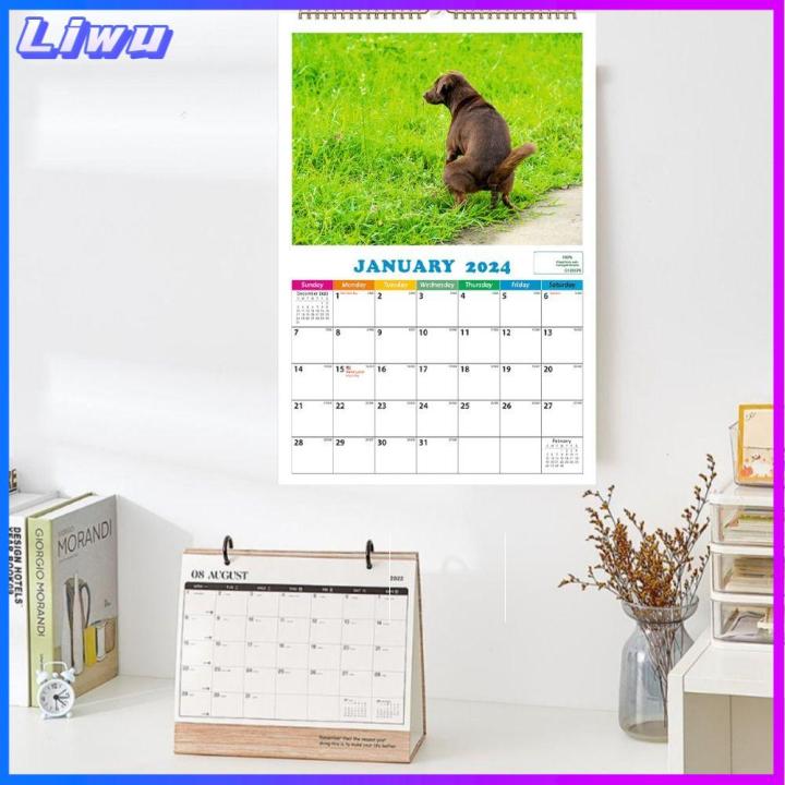 LIWU from Jan. 2024 to Apr. 2025 2024 Wall Calendar Wall Paper Dog