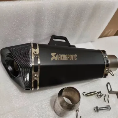 【COD】38-51mm Inlet Universal Motorcycle Exhaust MufflerPipe Stainless Steel CanisterPipe Tailpipe Akrapovic MufflerPipe