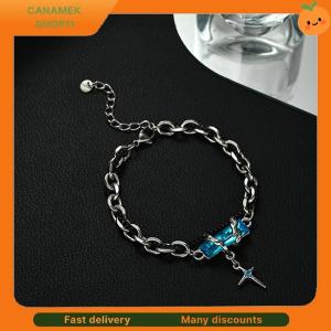 ❣️❣️❣️ Fashion Exquisite Zircon Star Charm For Women Men Punk Style Star Silver Color Chain Adjustable Bracelet Jewelry Accessories