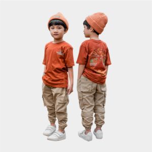 Hooflakids Setelan Anak Laki laki Usia 3 Sampai 12 Tahun Set Outdoor Baju dengan Celana Jogger