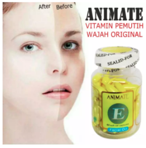 Animate Vitamin E Serum Animate Wajah Isi 60 Pcs Serum Pencerah Wajah Diskon 48% ORIGINAL BPOM