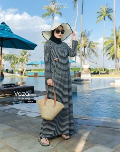 Ghiina Fashion Vaza Dress Wanita Matt Snow Way Knit  All & Big Size Black GH049