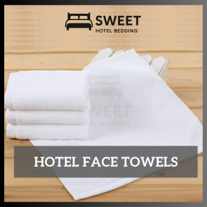 SWEET 100% Cotton Face Towel Hotel 50g/White Towel Hotel/Tuala Hotel/Tuala Putih/Tuala Cotton/酒店毛巾