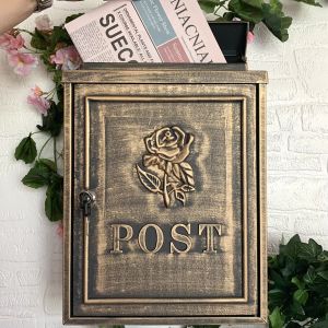 Wall Mount Mail Box With Key Lock Outdoor Rainproof Metal Letter Box Peti Surat Besi Villa Garden Decoration Postbox