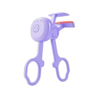 FLEURS Quick Heating Electric Eyelash Curler Long Lasting Soft Silicone Heated Lash Curler Fit Eyes Shape USB Rechargeable Lash Shaping Tool Daily Use