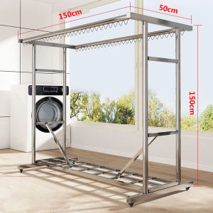 ราวตากผ้าคาร์บอนสตีล 2 แถว ตะขอกันลม แข็งแรงกว่าเดิมด้วยโครงสร้างหนา ล้อลาก เคลื่อนย้ายง่าย กันน้ำ-กันสนิม รับน้ำหนักได้ดีเยี่ยม