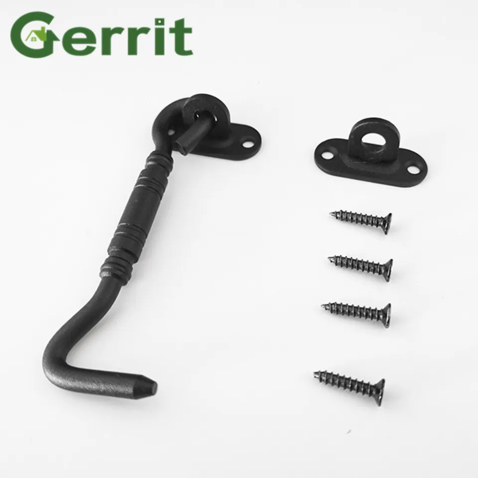 Sliding Barn Door Latch Door Lock Sliding Door Lock Eye Latch Hook Cabin  Window Hook with Screws