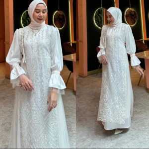 BEST SELLER- COD LINNI DRESS TILLE MIX TULLEPOLOS BUSUI SIZE JUMBO M-XXL DRESS KONDANGAN PESTA PERNIKAHAN