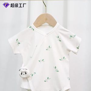 Baby onesie Aa Summer-style thin newborn pure cotton short-sleeved romper baby summer outfit all-cotton monk-style clothing