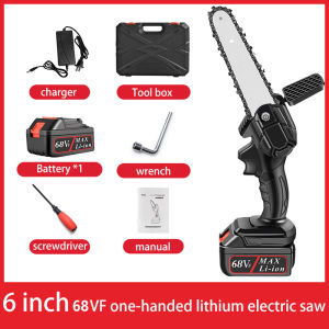 Codmakita Cordless Electric Chain Saw Mini 6 Inch Woodworking Handheld Pruning Chainsaw Garden Portable Cutting Tool Set Official Warranty