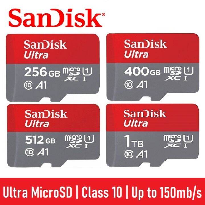 SanDisk Ultra 32GB 64GB 128GB 256GB 512GB 1TB MicroSD Class 10 Memory ...