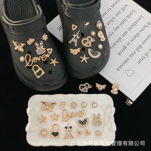 20Pcs Crocs Jibbitz Charms Love Diamond Rabbit Butterfly Iron Tower Shoe Buckle Removable Shoe Decoration for Crocs