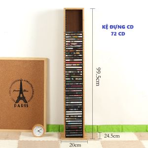 Kệ đựng đĩa CD DVD bằng tre loại cao cấp kệ chứa 72CD.