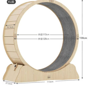 Wooden Cat Treadmill Mute Rolling Cat Exercise Sports Running Cat Reeling Toy