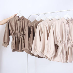 Alya Shirt - Kemeja Wanita Serut Depan - kemeja Linen - Atasan wanita - Kemeja wanita Terbaru