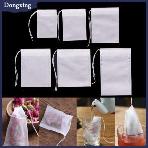 Dongxing 100Pcs Non-woven Empty Teabags String Heat Seal Filter Paper Herb Tea Bags