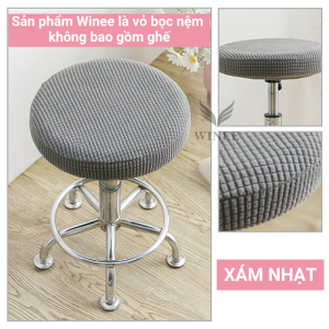 Vỏ bọc nệm ghế tròn xoay áo bọc nệm ghế spa salon vải nỉ caro mềm mại