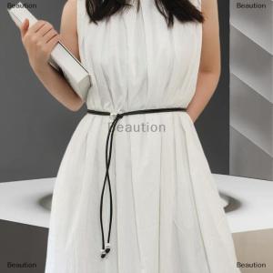 [COD] Beaution Fashion Round Leather Rope Thin Belt Waist Chain Women Decorative Knotted Waist Rope Decorative Skirt Coat Sweater Strap