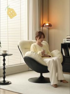 Sofa Chair Lazy Balcony Rotating Eggshell Living Room Rocking Lounge Chair Light Single Person Home Leisure Chair Sofa