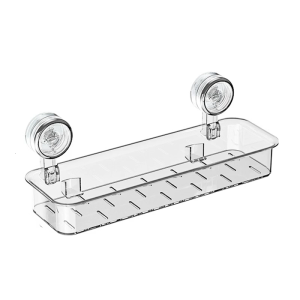 Multipurpose Suction Storage Shelf For Glass Tile Wall Bathroom Kitchen Organization Rack With Drain Holes