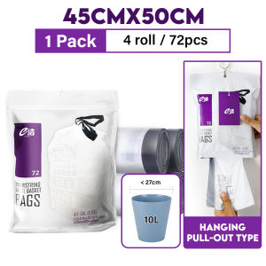 [72PCS/PACK] Borong365 Drawstring Trash Bag Plastic Rubbish Bag Garbage Bag Beg Sampah Plastik Sampah Dustbin 厨余垃圾袋