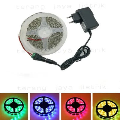 LAMPU LED STRIP (MATA KECIL) 60 DAN 120 MATA LED 3030 2835 DC 12V 1ROLL 5 METER GEL PLUS PEREKAT