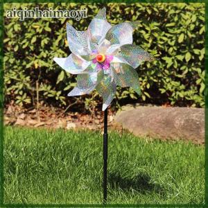 aiqinhaimaoyi Bird Repeller Pinwheels Reflective Sparkly Bird Deterrent Windmill Protect Garde
