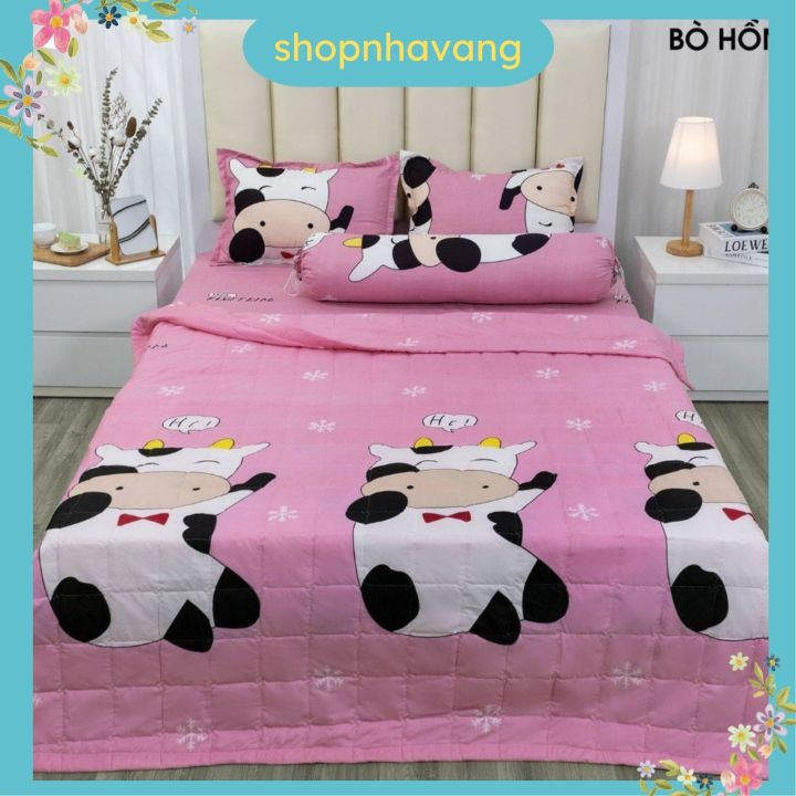 Ga trải giường cotton poly bọc đệm 1m4x2m, mẫu vịt vàng | Lazada.vn