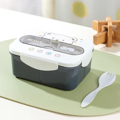 Harga Grosir - Lunch Box 3 Sekat Karakter Kartun BPA Free / Kotak Bekal Anak Karakter Lucu 3 Sekat