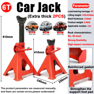 【COD】2pcs Car Jack Stand for car heavy duty 3/6 Tons(1 pair)Universal Repair Tools With Safety Pin Double Locking Support For Car SUV ATV Lifting Machine Slotted Pad Lifting Jack Chassis Hydraulic Jack Car jack lifter heavy duty Tools