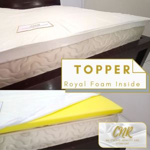 Topper pelindung kasur springbed/ matras protector pelapis atas springbed ukuran kasur no 2 Queen bed 160x200x3cm pelindung kasur busa tebal empuk isi busa bukan latex fungsi plush top springbed tidak mudah kempes garansi Royal Foam asli