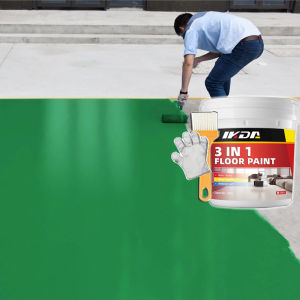 👍Healthy environmentally friendly👍3 In 1 Epoxy Floor Paint 1000G with brush Anti-cracking Wear-resistant Anti Slip epoxy floor paint Suitable for Outdoor Indoor Warehouse Workshop Garage Office Factory epoxy paint Floor Renovation