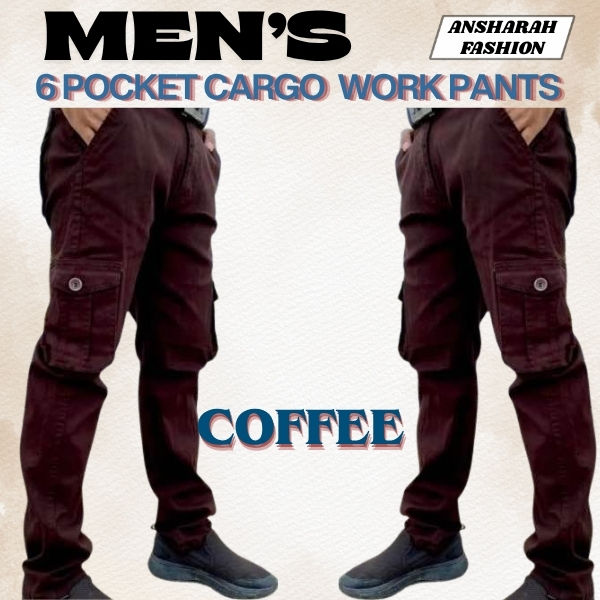 Men’s 6 Pocket Cargo Work Pants | Seluar Kargo Kerja Lelaki 6 Poket ...