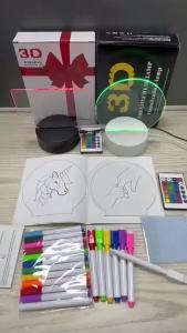 Handwritten Message Writing Board 16 Color remote control 3d Night Light diy Graffiti erasable blank message board desk lamp