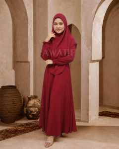 Jubah Abaya Moden Exclusive Jubah Abaya Red Long Dress Hijab Modest Fashion Casual Wear