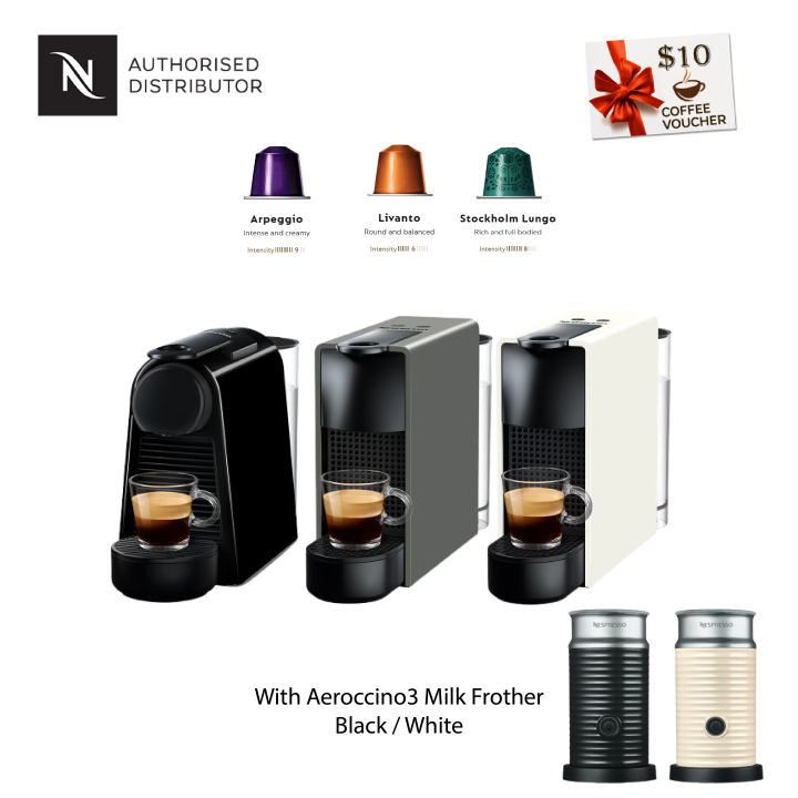 Nespresso Essenza Mini Coffee Machine Bundle with Aeroccino3