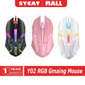 SYCAT Y02 Blacklight Mouse USB LED Gaming Mouse For Laptop/PC Wire/Computer USB Wired With RGB Gaming Mouse. 