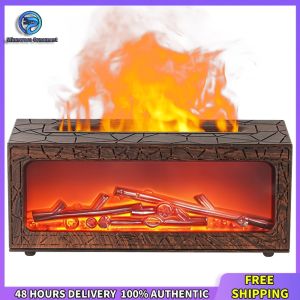 Winnereco Fireplace Flame Essential Oil Diffuser 7 Colors Aromatherapy Diffuser with Timer Air Diffuser Humidifier for Bedroom Living Room Office