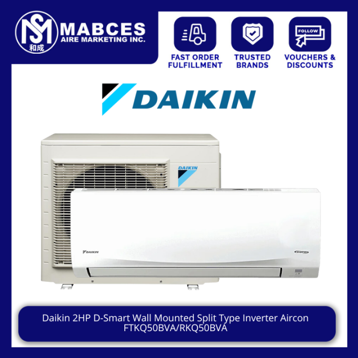 Daikin 2HP D-Smart Series Wall Mounted Inverter Aircon FTKQ50BVA ...