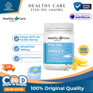 [ BERGARANSI ] Fish Oil 1000mg Minyak Ikan Omega 3 Healthy Care Australia Original Segel Minyak Ikan Fishoil Omega3 1000mg Isi 400 Kapsul Omg3 Dewasa 1000 mg Asli Soft Gel Healthycare Oil Fish Omega 3 No Odour Tidak Berbau Minyak Ikan Anak 6 Tahun Keatas