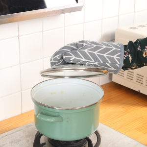 Thick Anti-Hot Gloves Kitchen Cooking Cotton Microwave Oven Gloves Mitts Pot Pad Heat Proof Protect