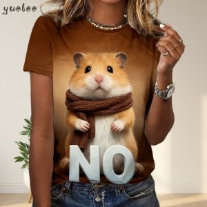 2025 New 3D Tiger Print Loose Womens T-Shirt Summer Casual Womens Fashion T-Shirt Outdoor New Street Womens Short Sleeved Top