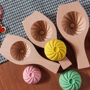 KANNERT Solid Wood Wood Baozi Mold Manual Deepening Steamed Stuffed Bun Tool Premium Easy To Clean Steamed Bread Mold Pastry