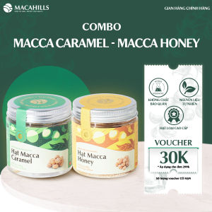 Combo 2 hộp Macca Vị Caramel nhẹ nhàng và Macca Vị Mật Ong thơm dịu hộp 100gr