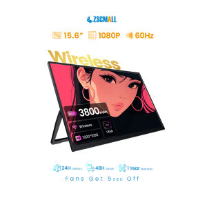 ZSCMALL Wireless Portable Monitor Auto-rotate via gravity sensor 3800 mAh battery builedin lasts  4 hours 15.6/21.4/23.8" 1080P IPS Laptop Second  Gaming Display  with Speakers Travel Monitor for Windows/Mac/Android/iOS/Gaming Console
