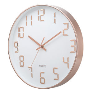12 inches Silent wall clock creative fashion home stereo digital large size clock thickened glass panel