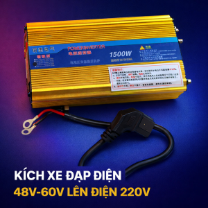 Bộ kích điện 48V – 60V lên 220V sẵn giắc xe đạp điện – Chạy quạt đèn khi mất điện
