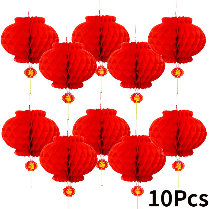 10Pcs Traditional Chinese Red Lantern for 2023 Chinese New Year ...