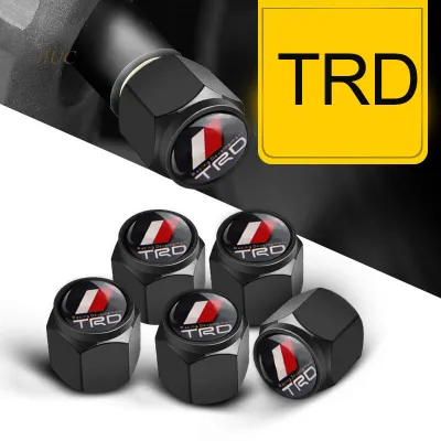 JC| 4 Pieces Anti-theft For TRD Fortuner GR Camry Vios Avanza Innova Revo REV4 Hilux Zinc Alloy Car Tire Accessories Valve Stems Caps With One Wrench Keychain